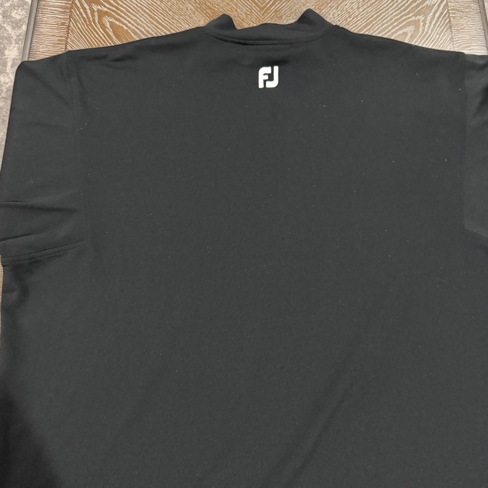 FootJoy Mens XXL Black Mock Neck Long Sleeve Golf Base Layer Shirt FJ Logo - Picture 3 of 6